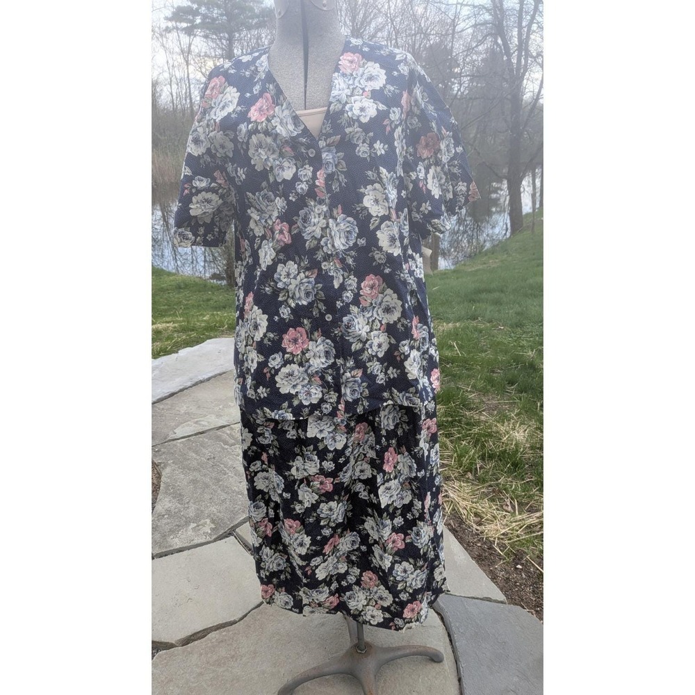 Herman Geist NwT vintage 80s classic Cottagecore Floral Skirt Set Sz 18 1x retro